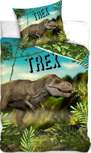 Dinosaur T Rex Sengetøj 140 X 200 100 Procent Bomuld