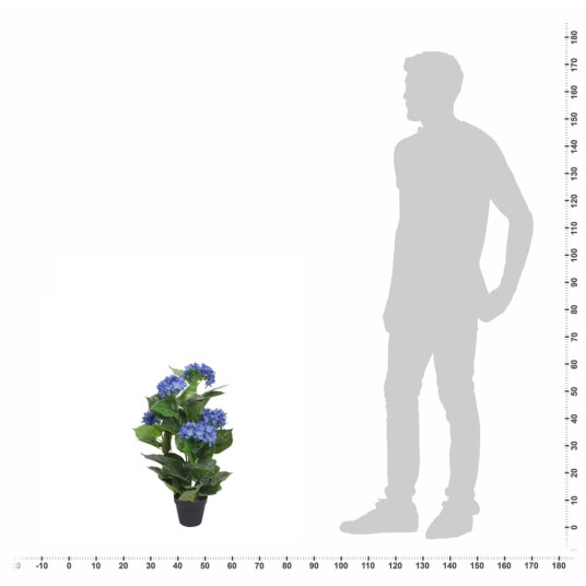 vidaXL Kunstig hortensia med potte 60 cm blå vidaXL Kunstig hortensia med potte 60 cm blå