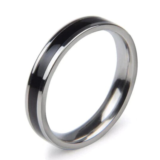 Lovers Simple Finger Rings 7 Steel black Lovers Simple Finger Rings 7 Steel black