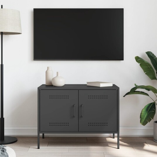 TV-benk svart 68x39x50,5 cm stål 842934