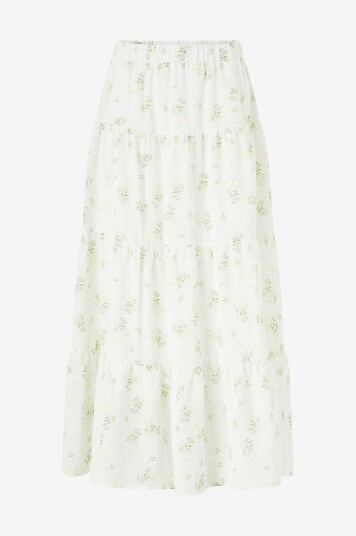 Ellos Collection   Maxi skjørt med volanger   Natur