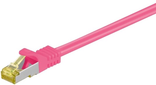 Goobay RJ45 patchkabel S/FTP (PiMF), 500 MHz, med CAT 7 råkabel, magenta, 3 m LSZH halogenfri kabelmantel, kobber, RJ45-kontakt (CAT 6A) Goobay RJ45 patchkabel S/FTP (PiMF), 500 MHz, med CAT 7 råkabel, magenta, 3 m LSZH halogenfri kabelmantel, kobber, RJ45-kontakt (CAT 6A)