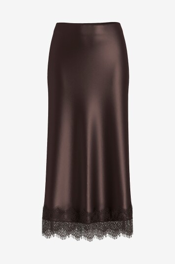 Vila Skjørt viEllette HW Ankle Lace Skirt Brun Vila Skjørt viEllette HW Ankle Lace Skirt Brun
