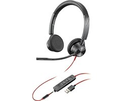 Poly Blackwire 3320, Koblet Med Ledninger (Ikke Trådløs), Kontor/Kundesenter, 20 - 20000 Hz, 130 G, Hodesett, Sort Poly Blackwire 3320, Koblet Med Ledninger (Ikke Trådløs), Kontor/Kundesenter, 20 - 20000 Hz, 130 G, Hodesett, Sort