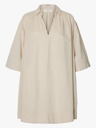 Selected Femme Luisa Talia Linen Blend Dress Beige 42