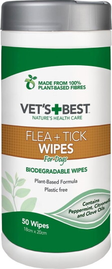 Vet'S Best Natural Flea & Tick Våtservietter 50 Pakning