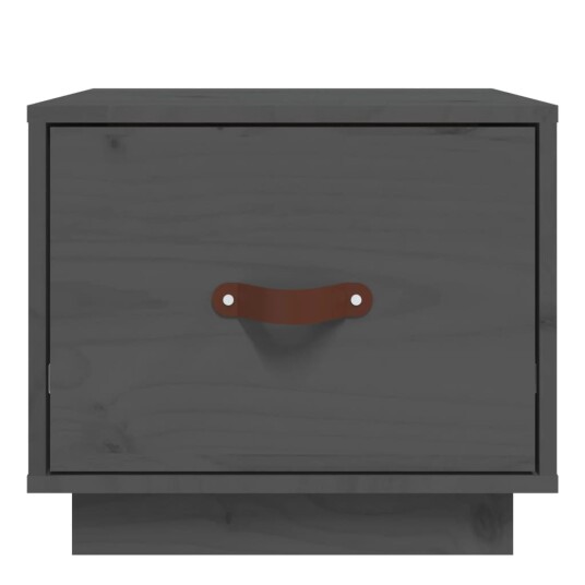 vidaXL Nattbord grå 40x34x35 cm heltre furu