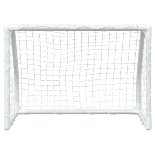 vidaXL Fotballmål for barn 2 stk med ball hvit 64x35x48 cm metall