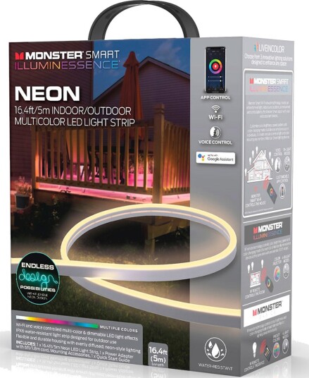 Monster Illuminessence LED-Lyslist 5m WiFi Innendørs Utendørs Monster Illuminessence LED-Lyslist 5m WiFi Innendørs Utendørs