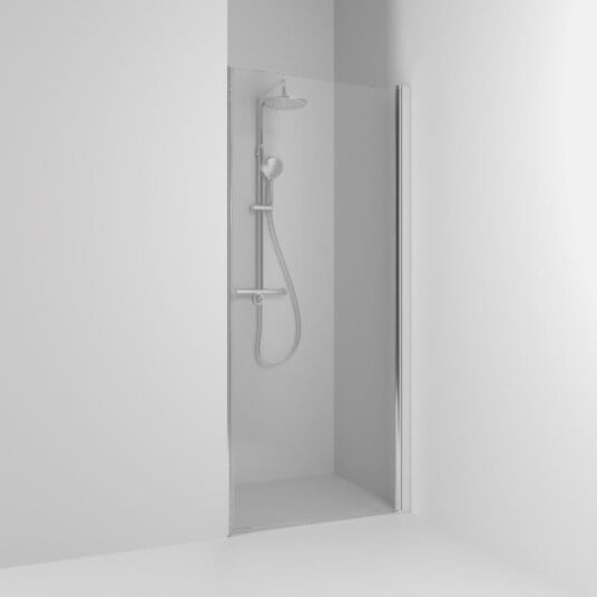 Svedbergs Skoga Dusjnisje Rett 86,3 cm, Alu Blank/Klarglass