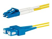 Lanview - Koblingskabel - LC/UPC-enkeltmodus (hann) til SC/UPC-enkeltmodus (hann) - 3 m - 2 mm - fiberoptisk - dupleks - 9 / 125 micron - OS2 - halogenfri - gul