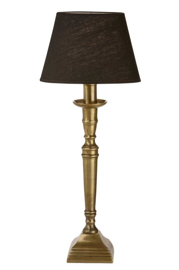 PR Home Salong bordlampe Antikmessing/svart skjerm 63 cm Natur