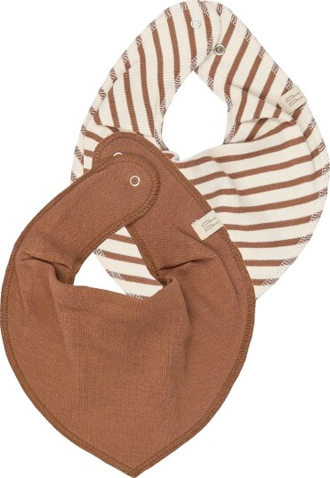 Petit Piao Ppsky Bib 2 Pack   Brown   ONE SIZE