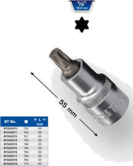 Brilliant Tools 1/2" T60 Stikkontakt 55 mm Håndverktøy