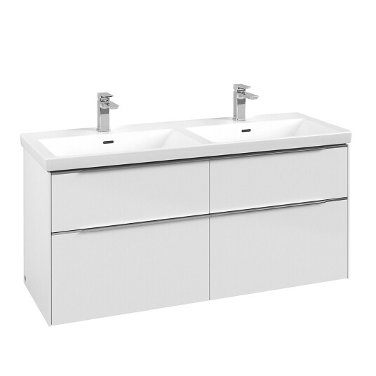 Villeroy & Boch  Subway 3.0 Servantskap m/4 skuffer 1272x576x478 mm Hvit Høyglans