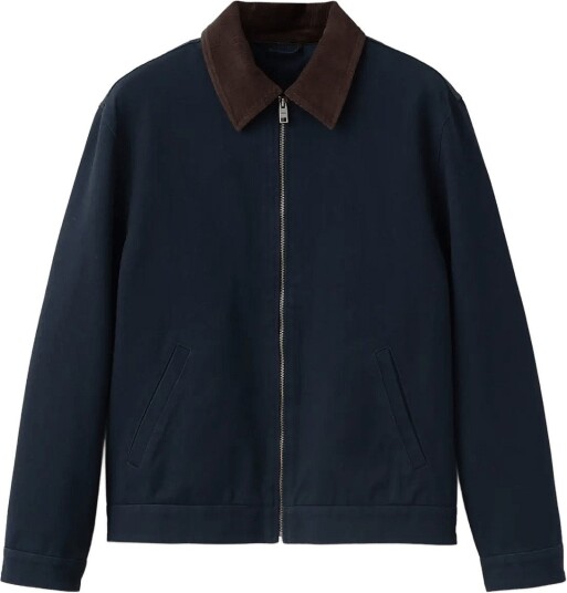 Mango Corduroy Collar Denim Jacket Navy XXL Mango Corduroy Collar Denim Jacket Navy XXL