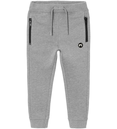 Name It NmmVimo Joggebukse til Småbarn Grå Melange 92 med Justerbar Midje