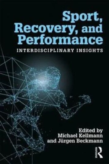 Sport, Recovery, And Performance