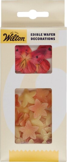 Wilton Spiselig Kakepynt – Blomster Og Sommerfugl – Oransje Og Rosa Pk/30
