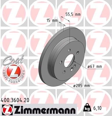 Bremseskive ZIMMERMANN 400.3604.20