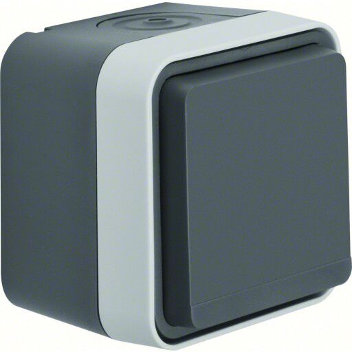 Berker Stikkontakt schuko komplett W.1, grå, IP55 Berker Stikkontakt schuko komplett W.1, grå, IP55