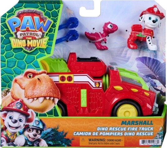 Paw Patrol Bil Dino Brannredning Truck Dino Filmen Marshal Paw Patrol Onesize Bil Rød
