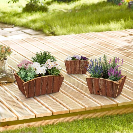 Blomsterkasse Tresett med 3 Blomsterkasse Tresett med 3