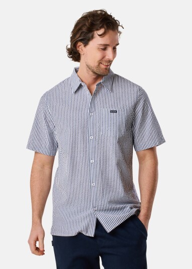 Seaside Seersucker Shirt Blue Stripe Xl Kortarmede Skjorter Seaside Seersucker Shirt Blue Stripe Xl Kortarmede Skjorter
