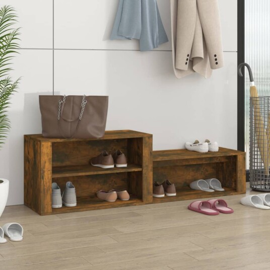 vidaXL Skoskap r?kt eik 150x35x45 cm konstruert tre vidaXL Skoskap r?kt eik 150x35x45 cm konstruert tre
