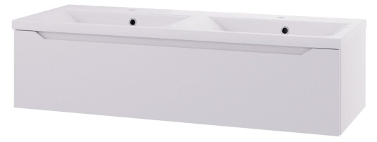 Linn Bad Emma D45 Servantskap med 1 Skuff Hvit / 120cm Dobbel Linn Bad Emma D45 Servantskap med 1 Skuff Hvit / 120cm Dobbel