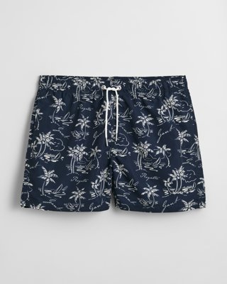 Gant Badeshorts med øy print EVENING BLUE M