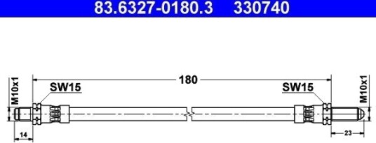 ATE 83.6327 0180.3 Bremseslange