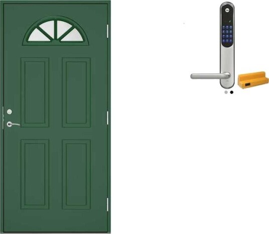 Ytterdør Swedoor Clever-Line+ Thy med Yale Doorman Classic Home