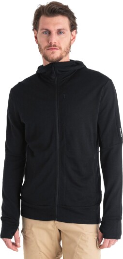 Icebreaker Merino 260 Quantum IV LS Zip Hoodie Herre Black M