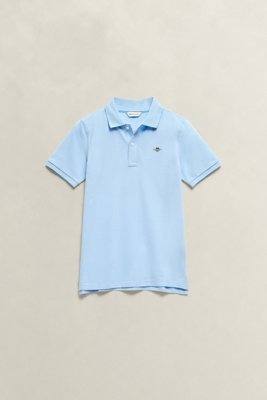 Shield Pique SS Polo Shirt SKY BLUE 10 11Y