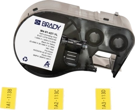 Brady M4 91 427 Yl Sort Gult Selvklebende Skriveretikett Vinyl Trermisk Overføring Akryl Permanent Brady M4 91 427 Yl Sort Gult Selvklebende Skriveretikett Vinyl Trermisk Overføring Akryl Permanent