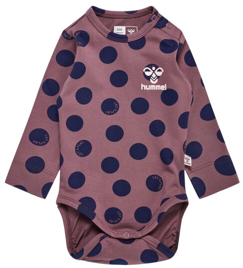 Hummel Body L/æ hmlDotty Rose Brown 62 Langermet Body Blå Rosa
