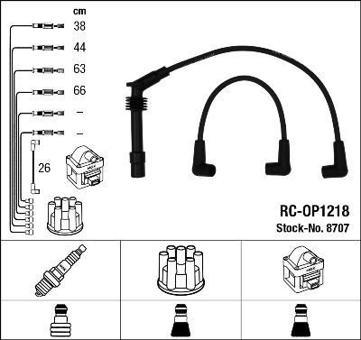 Tennplugg kabelsett NGK 8707 Tennplugg kabelsett NGK 8707