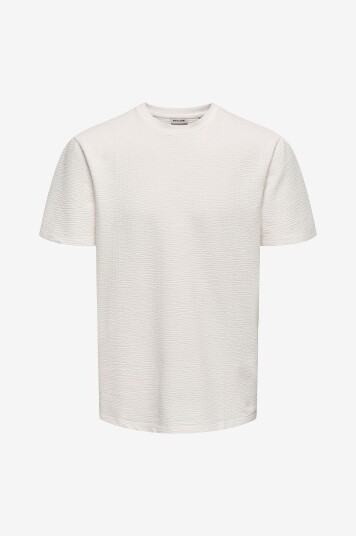 Only & Sons T skjorte onsKian Life Reg Seersucker SS Tee Hvit