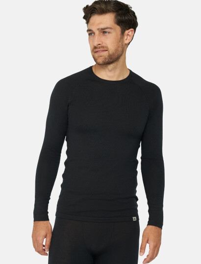 Danish Endurance Men"s Merino Long Sleeved Shirt - Black - M