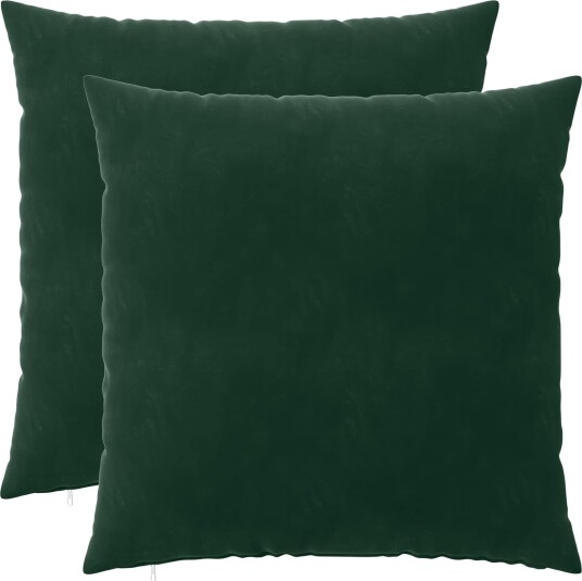 vidaXL Putetrekk 2 pcs HEERLEN Mørkegrønn 65 x 65 cm Fløyel