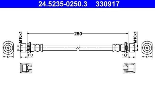 Bremseslange ATE 24.5235-0250.3 Bremseslange ATE 24.5235-0250.3