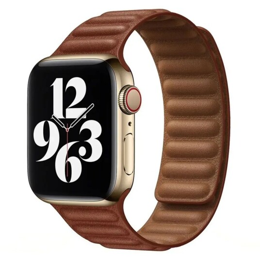 Apple Watch (38/40/SE/41MM) Magnetisk Lippa Lærreim - Brun