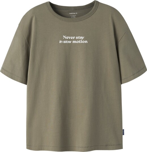 Name It Nkmnico Ss Rlx Top Box Khaki green 146 152
