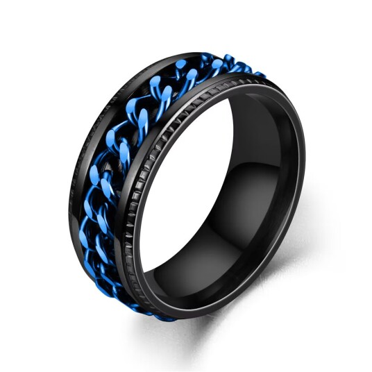 INF Antistressring med flaskeåpningsfunksjon Sort/Blå 24 mm
