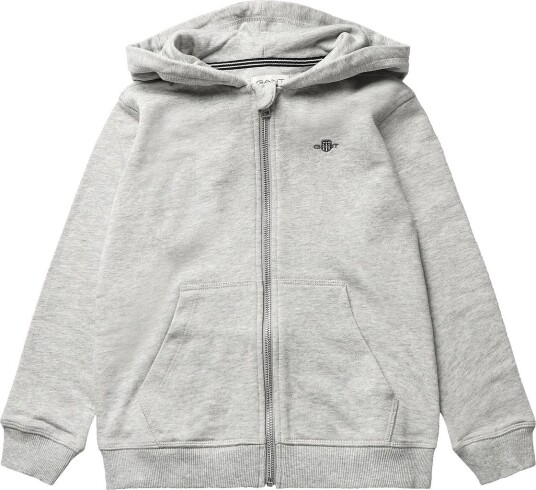 Gant Kids Shield Full Zip Hoodie   GREY MELANGE   128