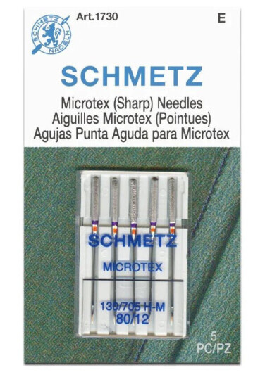 Schmetz Microtexnål 80/12 130/705 H-M, 80/12, 5-pack Schmetz Microtexnål 80/12 130/705 H-M, 80/12, 5-pack
