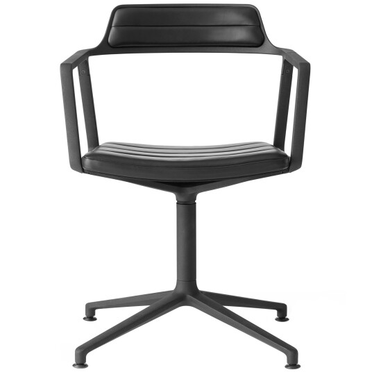 Vipp 452 Svingstol med Føtter Pudderlakkert Aluminium / Sort Skinn Vipp 452 Svingstol med Føtter Pudderlakkert Aluminium / Sort Skinn