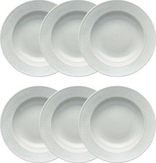 Rörstrand Swedish Grace dyp tallerken 25 cm 6 pk Tåkegrå