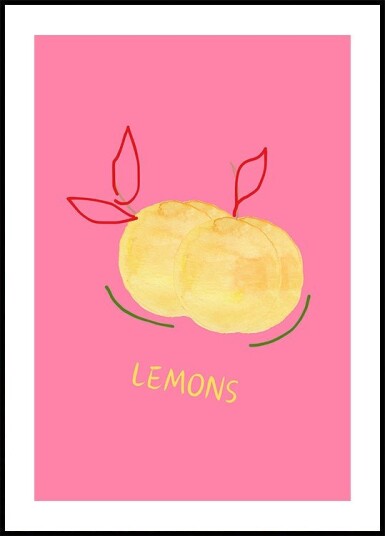 Lemons in Pink Plakat Plakat / 21x30cm Lemons in Pink Plakat Plakat / 21x30cm
